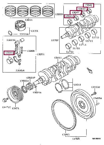 Toyota 13041-16110-03 Panewki 130411611003: Dobra cena w Polsce na 2407.PL - Kup Teraz!