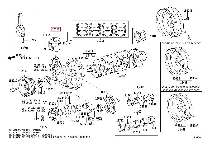 Toyota 131013010202 Поршень з кільцями, комплект 131013010202: Приваблива ціна - Купити у Польщі на 2407.PL!