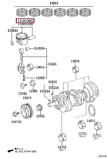 Toyota 13101-31140-B0 Поршень з кільцями, комплект 1310131140B0: Приваблива ціна - Купити у Польщі на 2407.PL!