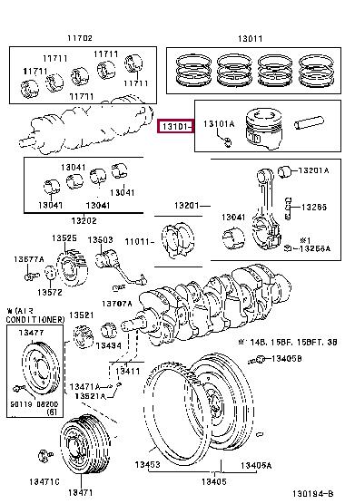 131015804103 Toyota Piston set