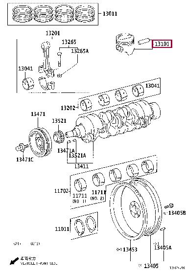 Toyota 13101-73062-02 Поршень з кільцями, комплект 131017306202: Приваблива ціна - Купити у Польщі на 2407.PL!