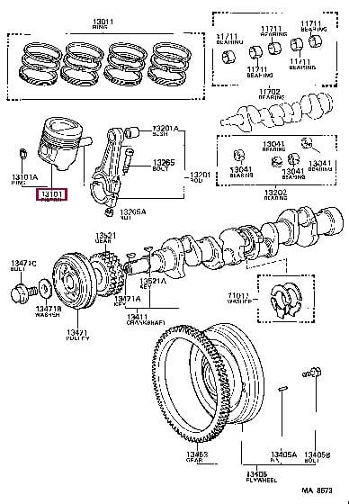 Toyota 13103-13040 Piston 1310313040: Buy near me in Poland at 2407.PL - Good price!