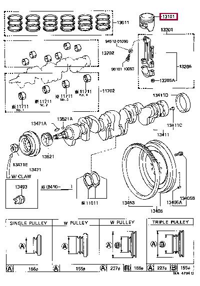 Toyota 13103-61011 Поршень 1310361011: Приваблива ціна - Купити у Польщі на 2407.PL!