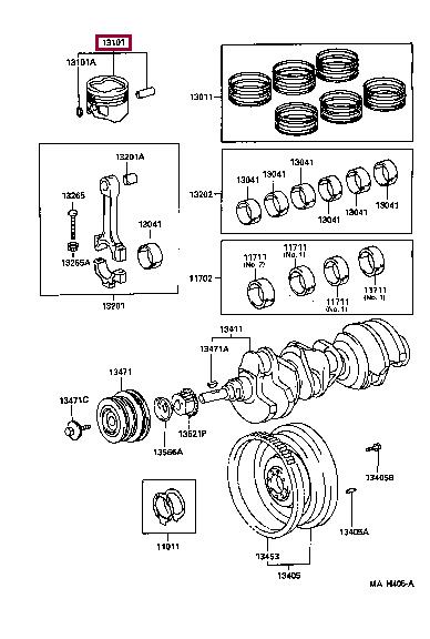 Toyota 13103-62060 Поршень 1310362060: Отличная цена - Купить в Польше на 2407.PL!