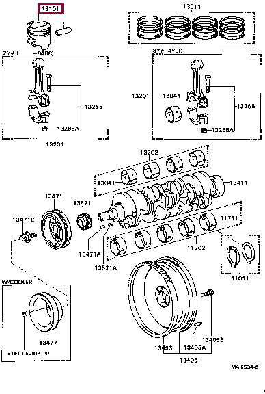 Toyota 13103-73031 Поршень 1310373031: Приваблива ціна - Купити у Польщі на 2407.PL!