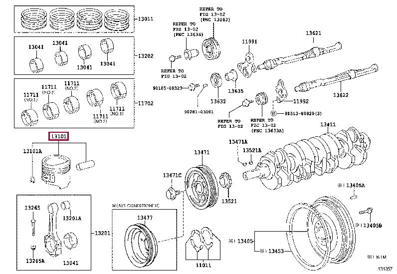 Toyota 13103-75041 Piston 1310375041: Buy near me in Poland at 2407.PL - Good price!