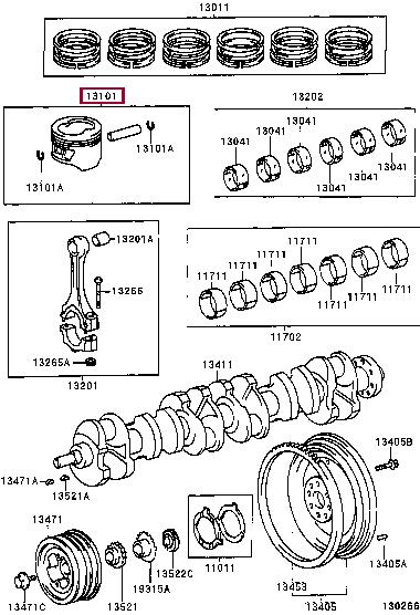 Toyota 13105-66050 Поршень 1310566050: Приваблива ціна - Купити у Польщі на 2407.PL!