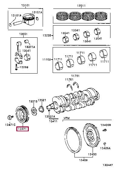 Toyota 13470-0D010 Pulley crankshaft 134700D010: Buy near me at 2407.PL in Poland at an Affordable price!