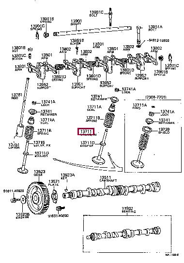 Toyota 13711-31050 Клапан впускной 1371131050: Отличная цена - Купить в Польше на 2407.PL!