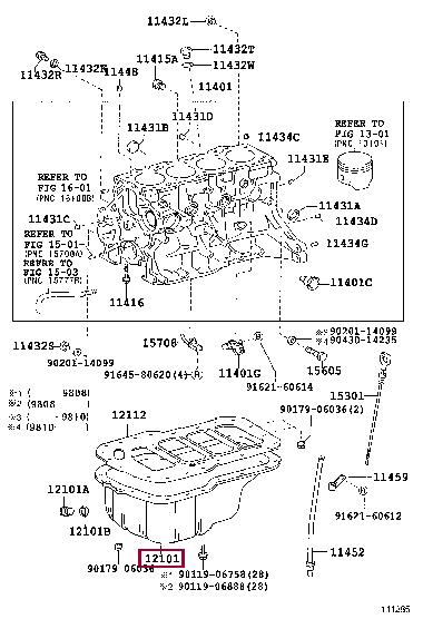 Toyota 12101-64141 Піддон масляний двигуна 1210164141: Приваблива ціна - Купити у Польщі на 2407.PL!