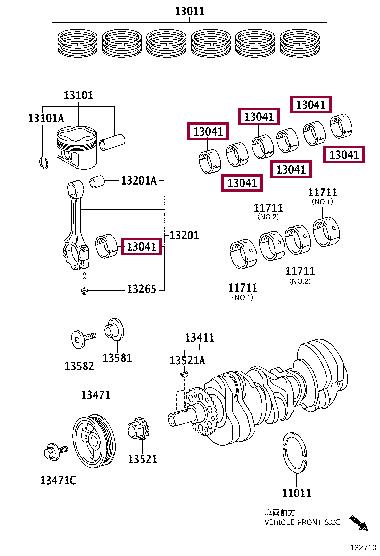 Toyota 130413107004 Panewki korbowodowe 130413107004: Dobra cena w Polsce na 2407.PL - Kup Teraz!