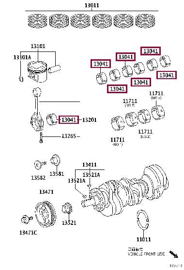 Toyota 13041-31100-02 Вкладыши шатунные 130413110002: Отличная цена - Купить в Польше на 2407.PL!