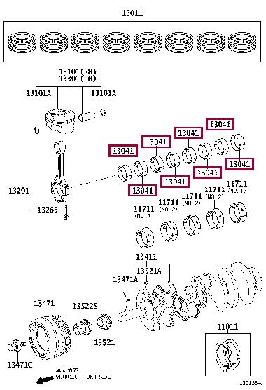 Toyota 13041-38100-06 Panewki korbowodowe 130413810006: Dobra cena w Polsce na 2407.PL - Kup Teraz!