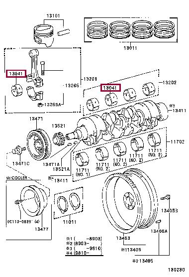 Toyota 130417102108 Panewki korbowodowe 130417102108: Dobra cena w Polsce na 2407.PL - Kup Teraz!