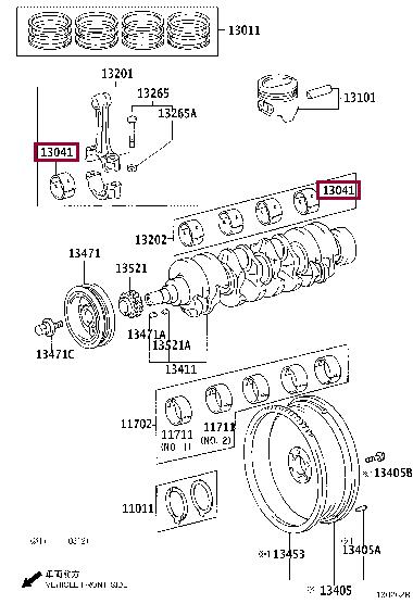 Toyota 13041-73010-07 Panewki korbowodowe 130417301007: Dobra cena w Polsce na 2407.PL - Kup Teraz!