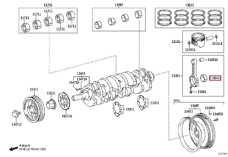 Toyota 13041-75052-06 Вкладиші шатунові 130417505206: Приваблива ціна - Купити у Польщі на 2407.PL!