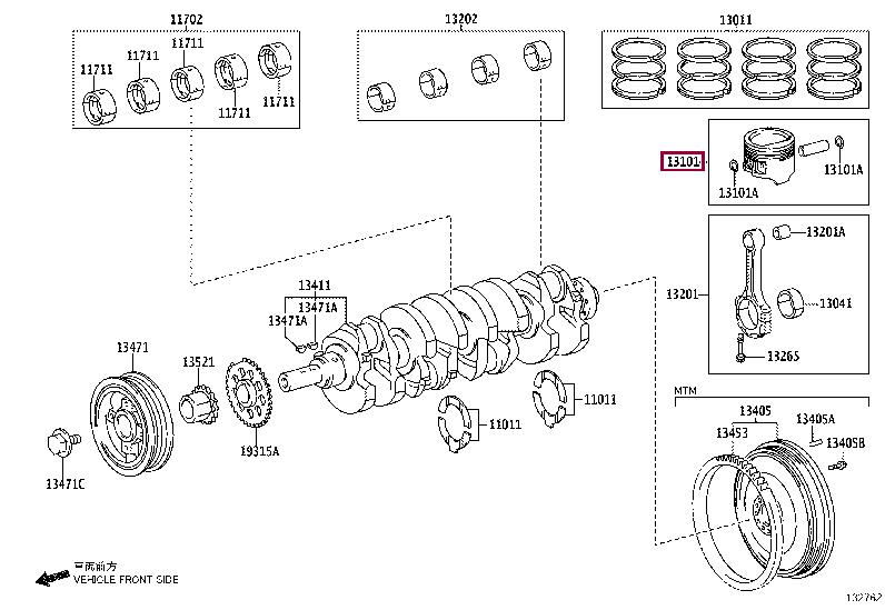 Toyota 13101-0C010 Поршень з кільцями, комплект 131010C010: Купити у Польщі - Добра ціна на 2407.PL!