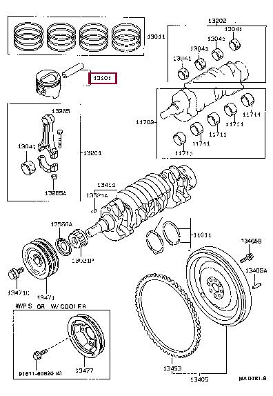 Toyota 13101-11160-02 Kolben satz 131011116002: Kaufen Sie zu einem guten Preis in Polen bei 2407.PL!