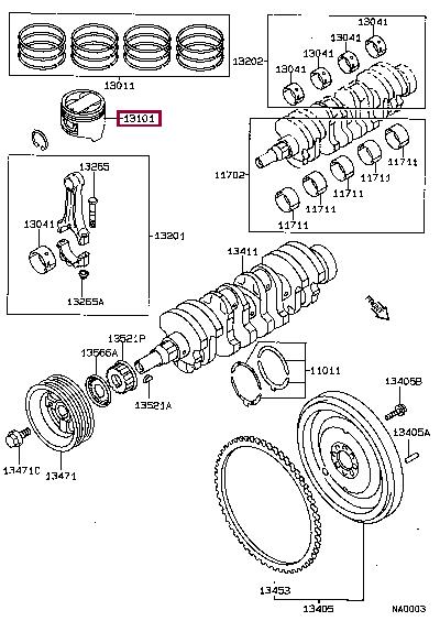 Toyota 13101-16090-02 Piston set 131011609002: Buy near me in Poland at 2407.PL - Good price!