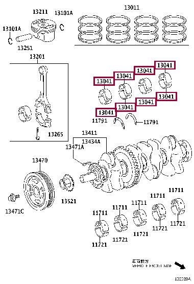 Toyota 13281-0V010-03 Panewki korbowodowe 132810V01003: Dobra cena w Polsce na 2407.PL - Kup Teraz!