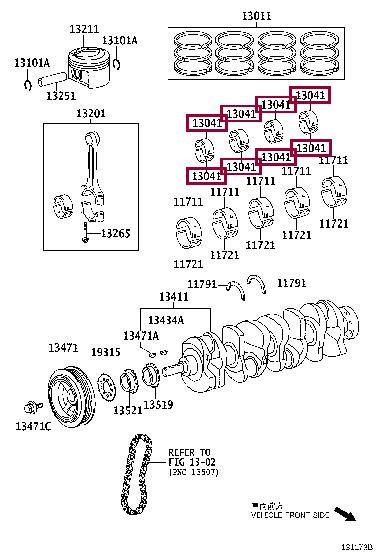 Toyota 13281-28010-01 Вкладиші шатунові 132812801001: Приваблива ціна - Купити у Польщі на 2407.PL!