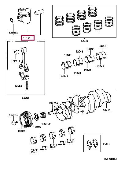 Toyota 13301-50010-03 Kolben satz 133015001003: Kaufen Sie zu einem guten Preis in Polen bei 2407.PL!