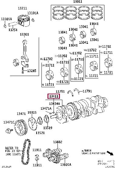 Toyota 13401-28010 Вал колінчастий 1340128010: Приваблива ціна - Купити у Польщі на 2407.PL!