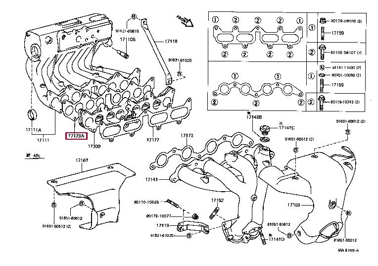 Toyota 17171-16012 Прокладка впускного коллектора 1717116012: Купить в Польше - Отличная цена на 2407.PL!