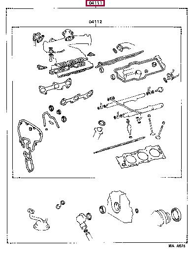 Toyota 04111-62022 Kompletny zestaw uszczelek, silnik 0411162022: Dobra cena w Polsce na 2407.PL - Kup Teraz!