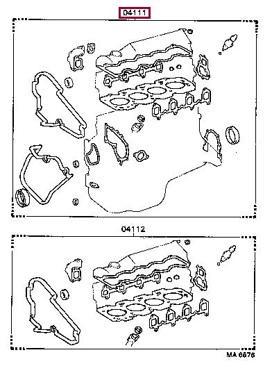 Toyota 04111-64040 Прокладка двигуна, комплект 0411164040: Приваблива ціна - Купити у Польщі на 2407.PL!