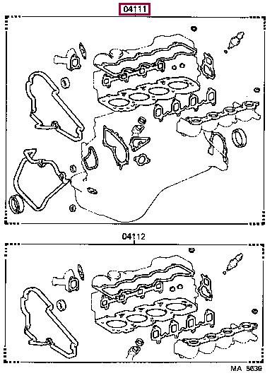 Toyota 04111-64044 Прокладки двигателя, комплект 0411164044: Отличная цена - Купить в Польше на 2407.PL!