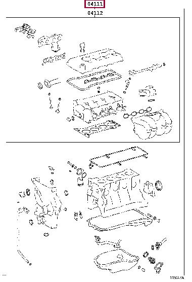 Toyota 04111-75990 Прокладка двигуна, комплект 0411175990: Приваблива ціна - Купити у Польщі на 2407.PL!