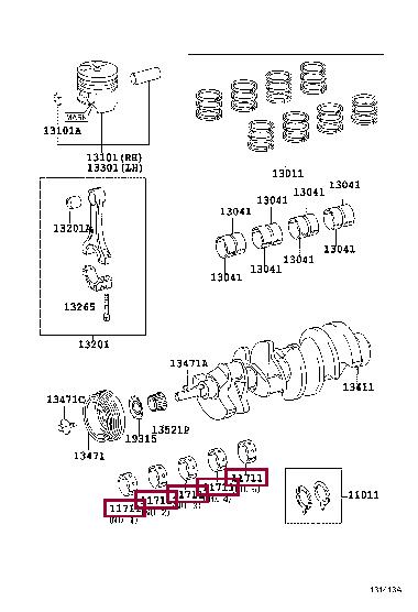 Toyota 11071-50021-01 Вкладыши 110715002101: Отличная цена - Купить в Польше на 2407.PL!