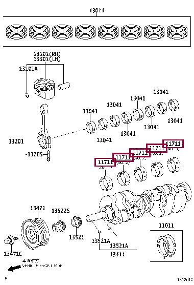 Toyota 11072-38010-E6 Вкладыши коренные 1107238010E6: Отличная цена - Купить в Польше на 2407.PL!