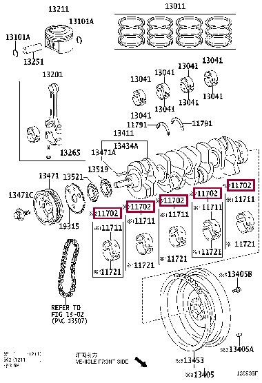 117012801001 Toyota Kurbelwellenschalen