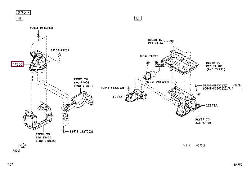 Toyota 12305-B1021 Engine mount 12305B1021: Buy near me at 2407.PL in Poland at an Affordable price!