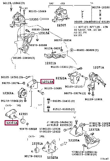 Toyota 12311-21020 Poduszka silnika 1231121020: Dobra cena w Polsce na 2407.PL - Kup Teraz!