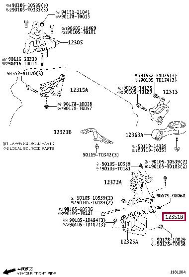 Toyota 12351-47040 Poduszka silnika 1235147040: Dobra cena w Polsce na 2407.PL - Kup Teraz!