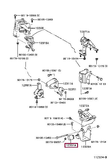 Toyota 12351-74110 Poduszka silnika 1235174110: Dobra cena w Polsce na 2407.PL - Kup Teraz!