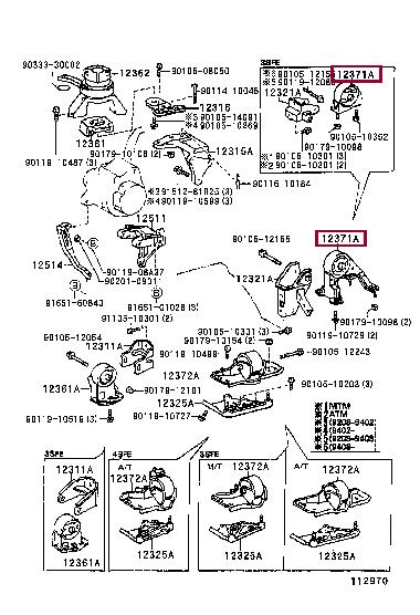 Toyota 12371-74341 Poduszka silnika 1237174341: Dobra cena w Polsce na 2407.PL - Kup Teraz!