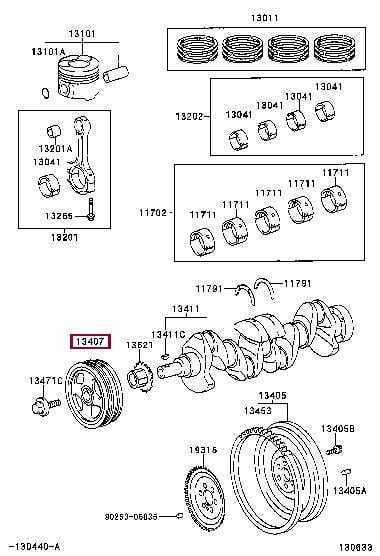 Toyota 13407-33010 Pulley crankshaft 1340733010: Buy near me in Poland at 2407.PL - Good price!