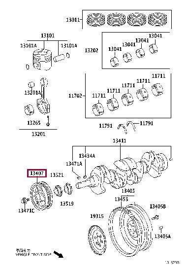 Toyota 13407-33050 Pulley crankshaft 1340733050: Buy near me in Poland at 2407.PL - Good price!