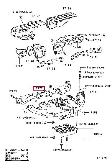 Toyota 17177-66030 Gasket, intake manifold 1717766030: Buy near me in Poland at 2407.PL - Good price!