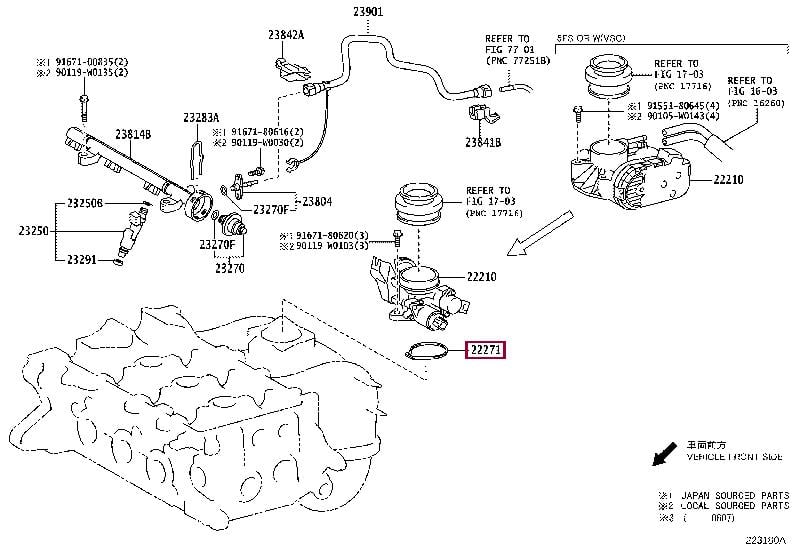 Toyota 22271-40010 GASKET THROTTLE BODY 2227140010: Buy near me in Poland at 2407.PL - Good price!