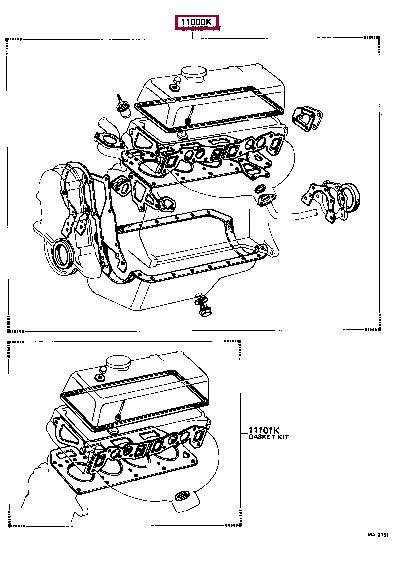 Toyota 04111-24021 Full Gasket Set, engine 0411124021: Buy near me in Poland at 2407.PL - Good price!