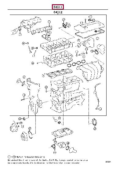 

kompletny zestaw uszczelek, silnik 0411137250 Toyota