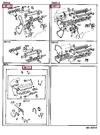 Toyota 04111-74041 Прокладки двигателя, комплект 0411174041: Отличная цена - Купить в Польше на 2407.PL!