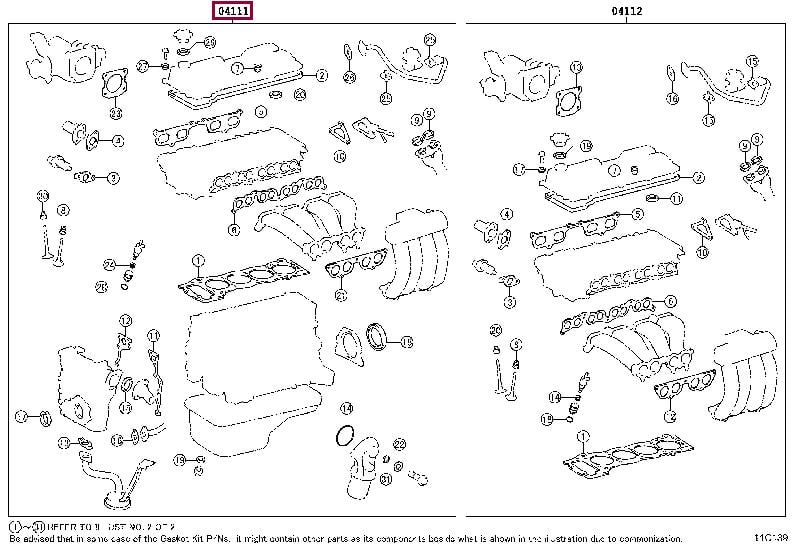 Toyota 04111-75092 Kompletny zestaw uszczelek, silnik 0411175092: Dobra cena w Polsce na 2407.PL - Kup Teraz!