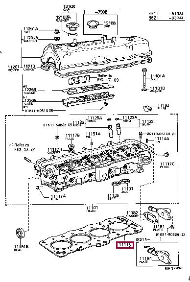 Toyota 11115-15030 Прокладка ГБЦ 1111515030: Приваблива ціна - Купити у Польщі на 2407.PL!