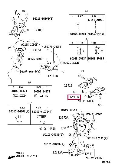 Toyota 12363-21040 Poduszka silnika 1236321040: Dobra cena w Polsce na 2407.PL - Kup Teraz!